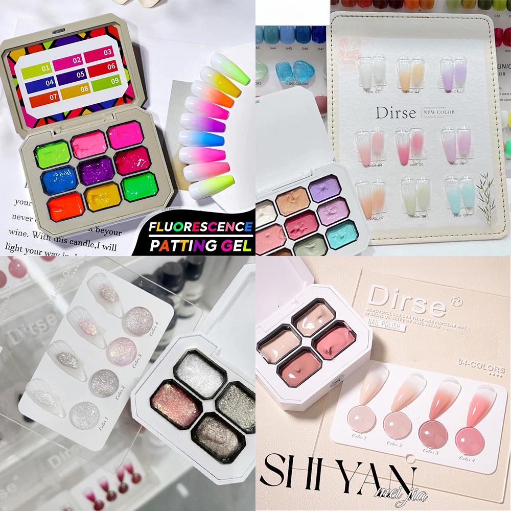Resin Art Gel - เจลทาเล็บเนื้อนู้ดติดทนนาน 4/6/12 ช่อง กลิตเตอร์ละเอียด ซีรีส์ไมโคร ฟाइนด์