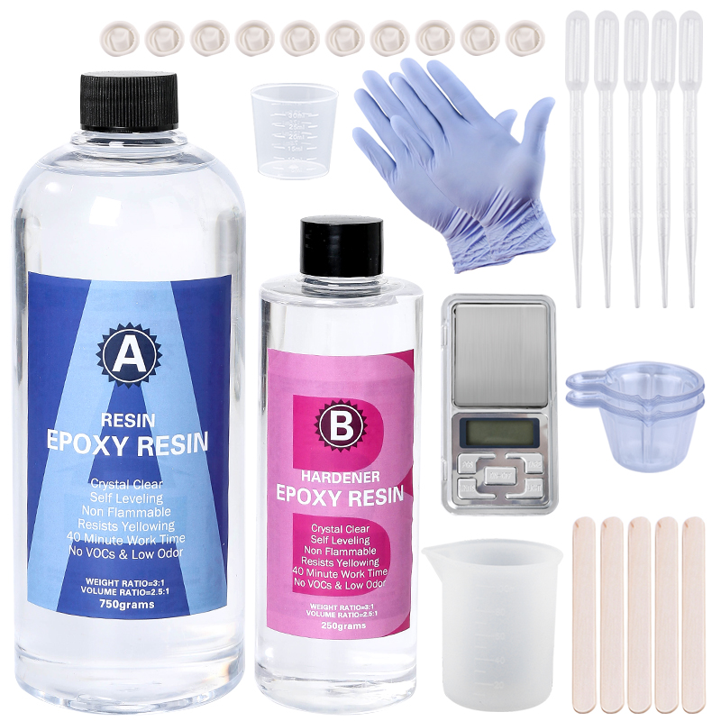 Resin Mixing Cup - ชุดเรซินอีพ็อกซี่คริสตัลใสผสมง่าย 3:1 AB เรซิ่น Sticks, ถ้วยสําเร็จการศึกษาและถุงมือสําหรับเครื่องประดับทํา