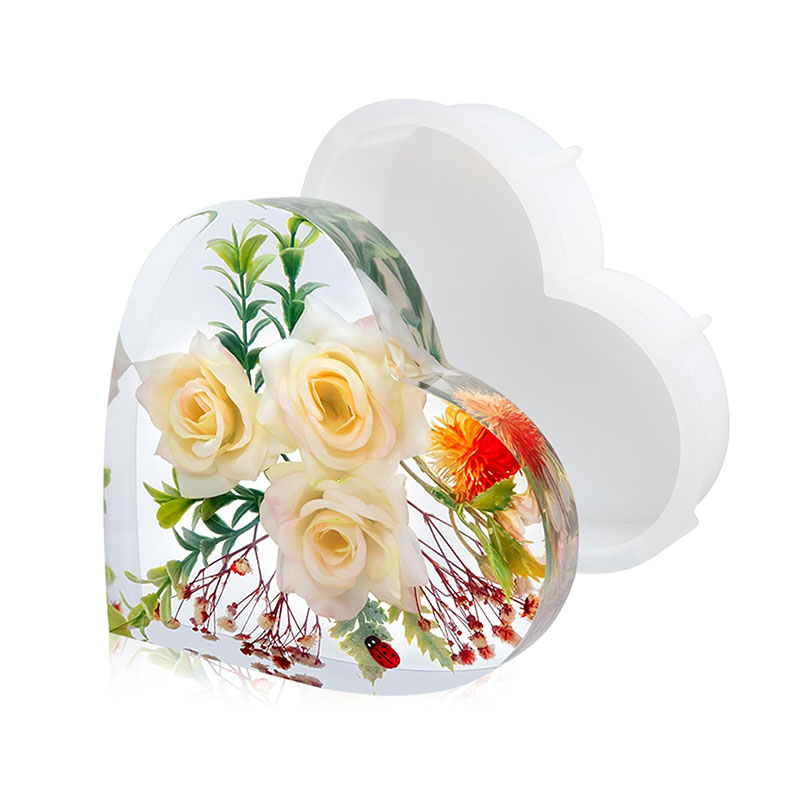 Resin Art Heart - แม่พิมพ์เรซิ่นอีพ็อกซี่รูปหัวใจขนาดใหญ่ สำหรับเก็บรักษาดอกไม้ ทำที่คั่นหนังสือ DIY ช่อดอกไม้งานแต่งงาน ของขวัญวันวาเลนไทน์