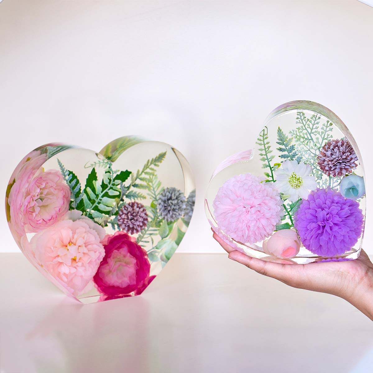 Resin Art Heart - แม่พิมพ์ซิลิโคนรูปหัวใจหกเหลี่ยมสำหรับทำที่คั่นหนังสือ DIY งานฝีมือเรซิ่นคริสตัลทรงลูกบาศก์ขนาดใหญ่ แม่พิมพ์หล่อเรซิ่นอีพ็อกซี่ ของตกแต่งบ้าน
