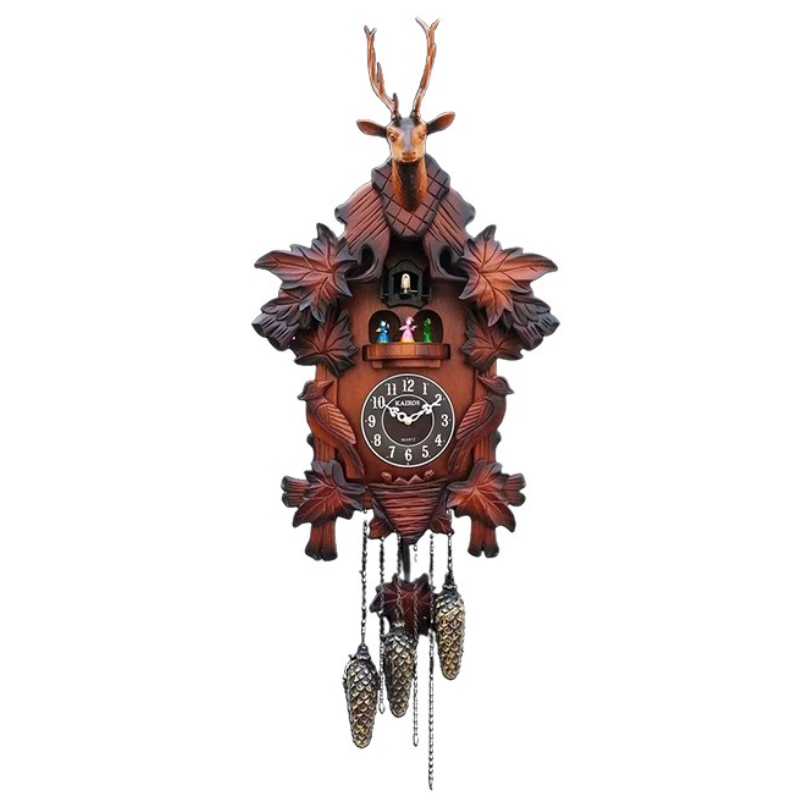 Resin Art Wall Clock - Cuckoo Wall CLOCK นาฬิกาไม้ห้องนั่งเล่นลูกตุ้มนาฬิกาหรูหรานาฬิกาขนาดใหญ่ห้องนอน Wall Art