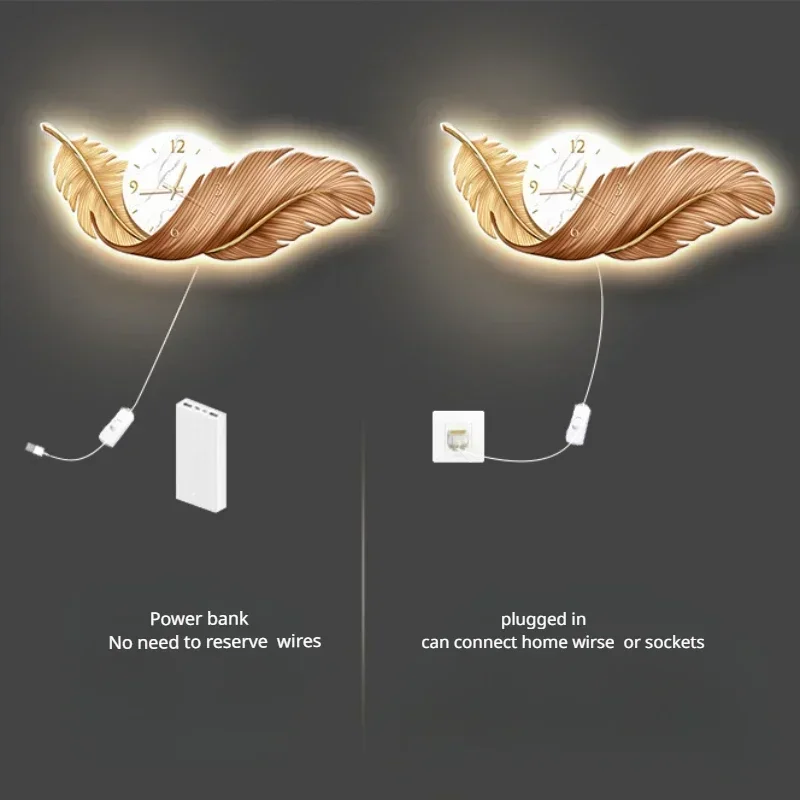 Resin Art Wall Clock - นาฬิกาติดผนัง LED ดีไซน์หรูหรา ขนาดใหญ่ สำหรับตกแต่งห้องนั่งเล่น ภาพวาดติดผนัง