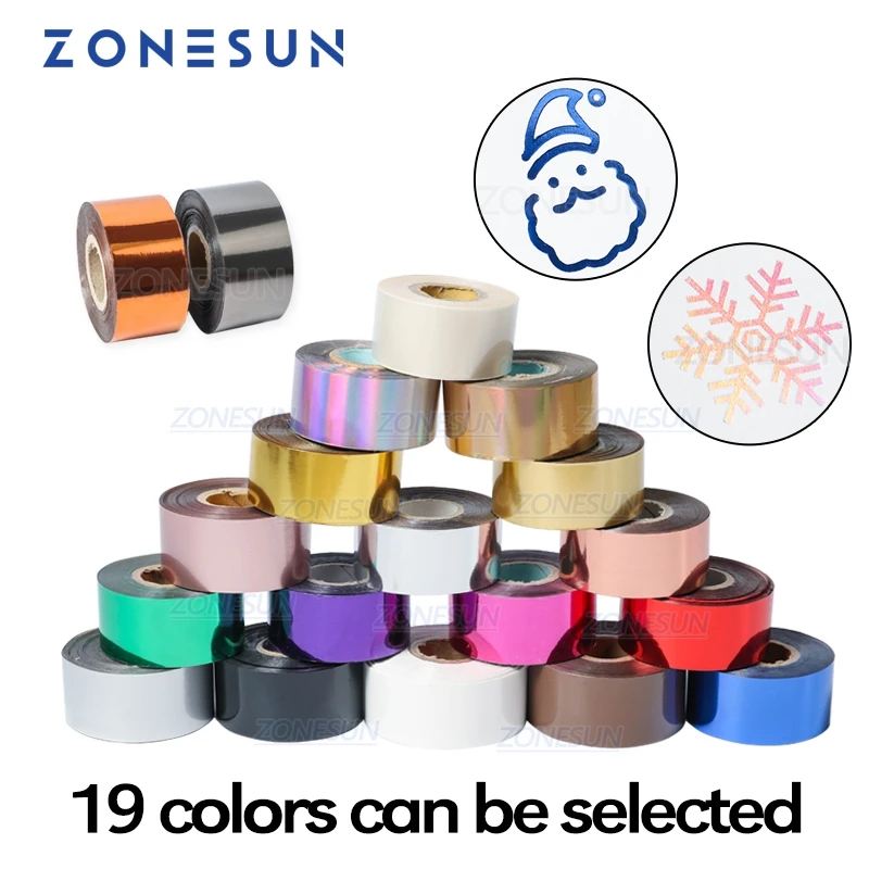 Resin Art Logo - ฟอยล์ปั๊มร้อน ZONESUN ขนาด 3 ซม. ริบบิ้นปั๊มร้อนสำหรับเข้ารหัสวันที่