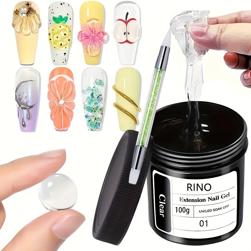 Resin Art Gel - เจลต่อเล็บใส 100 กรัม ไม่เหนียวเหนอะหนะ พร้อมปากกาปั้นแต่งเล็บ 3