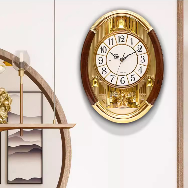Resin Art Wall Clock - นาฬิกาติดผนังดีไซน์หรูหรา ลายศิลปะซีโนมอร์ฟ ขนาดใหญ่ สไตล์วินเทจ สำหรับตกแต่งร้านอาหาร แฟชั่นสวยงาม