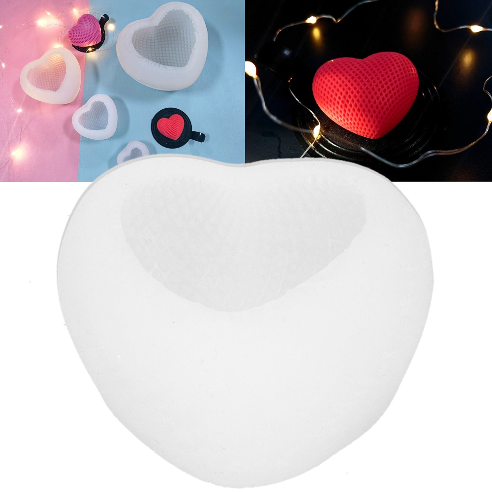 Resin Art Heart - แม่พิมพ์หล่อเรซิ่น แม่พิมพ์ซิลิโคนรูปหัวใจแบบทอ แม่พิมพ์สบู่รูปหัวใจสีขาวแบบใช้ซ้ำได้ แม่พิมพ์เทียนเรียบเนียน งานศิลปะเรซิ่น
