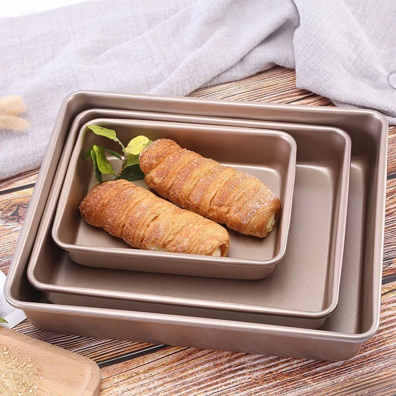 Tray Mold Rectangle - สี่เหลี่ยมผืนผ้าเหล็กคาร์บอนเค้กถาดอบ Non-Stick ช็อกโกแลตขนมปังแม่พิมพ์ DIY Pastry กระทะลึกจานครัวเตาอบ