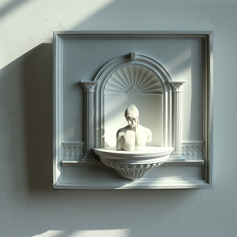 Resin Art Wall Clock - ‌ งานศิลปะติดผนังสไตล์วินเทจฝรั่งเศส, ประติมากรรมปูนปลาสเตอร์ติดผนัง, นาฬิกาแขวนผนังแบบเงียบ, ของตกแต่งบ้านสุดสร้างสรรค์ -