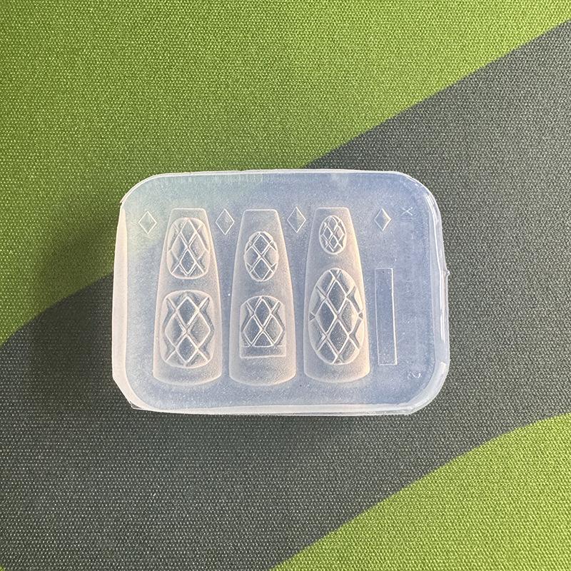 Resin Art Template - แม่พิมพ์ซิลิโคนสำหรับทำเล็บลายตาราง โบว์ ดอกไม้ แบบใช้ซ้ำได้ สำหรับปั๊มลาย 3D