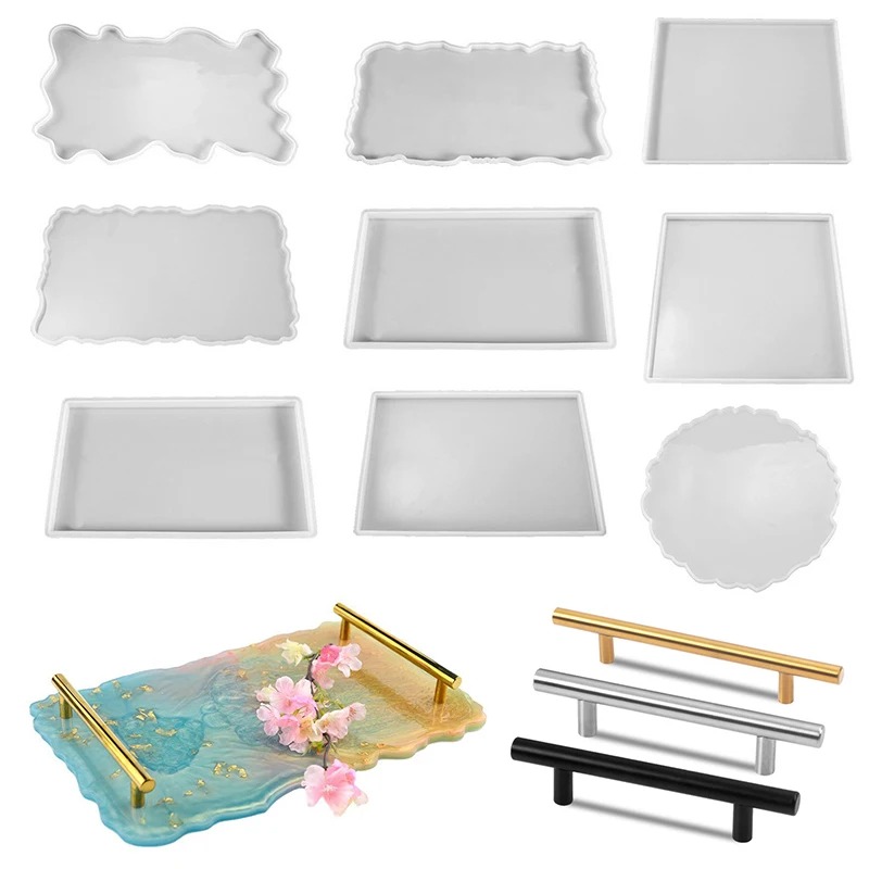 Tray Mold Rectangle - ถาดอีพ็อกซี่เรซินแม่พิมพ์ซิลิโคน DIY สี่เหลี่ยมผืนผ้าขนาดใหญ่ชา Coaster เรซินแม่พิมพ์สําหรับตกแต่งบ้านหัตถกรรมอุปกรณ์ศิลปะ