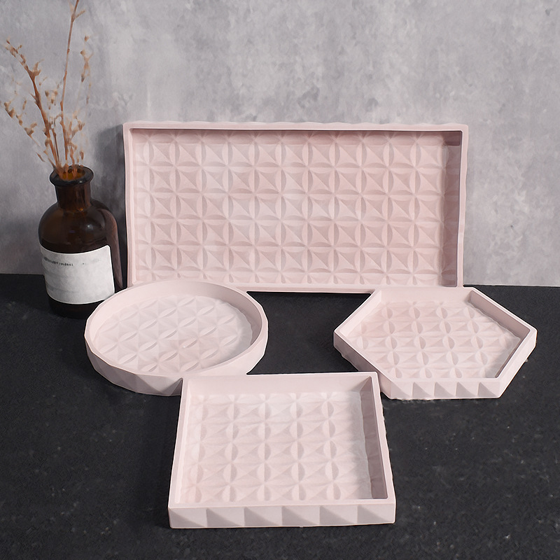 Tray Mold Rectangle - แม่พิมพ์ซิลิโคนสำหรับทำถาดรองแก้ว ถาดคอนกรีต ถาดปูนปลาสเตอร์ ถาดเรซิ่น รูปทรงกลม สี่เหลี่ยมผืนผ้า