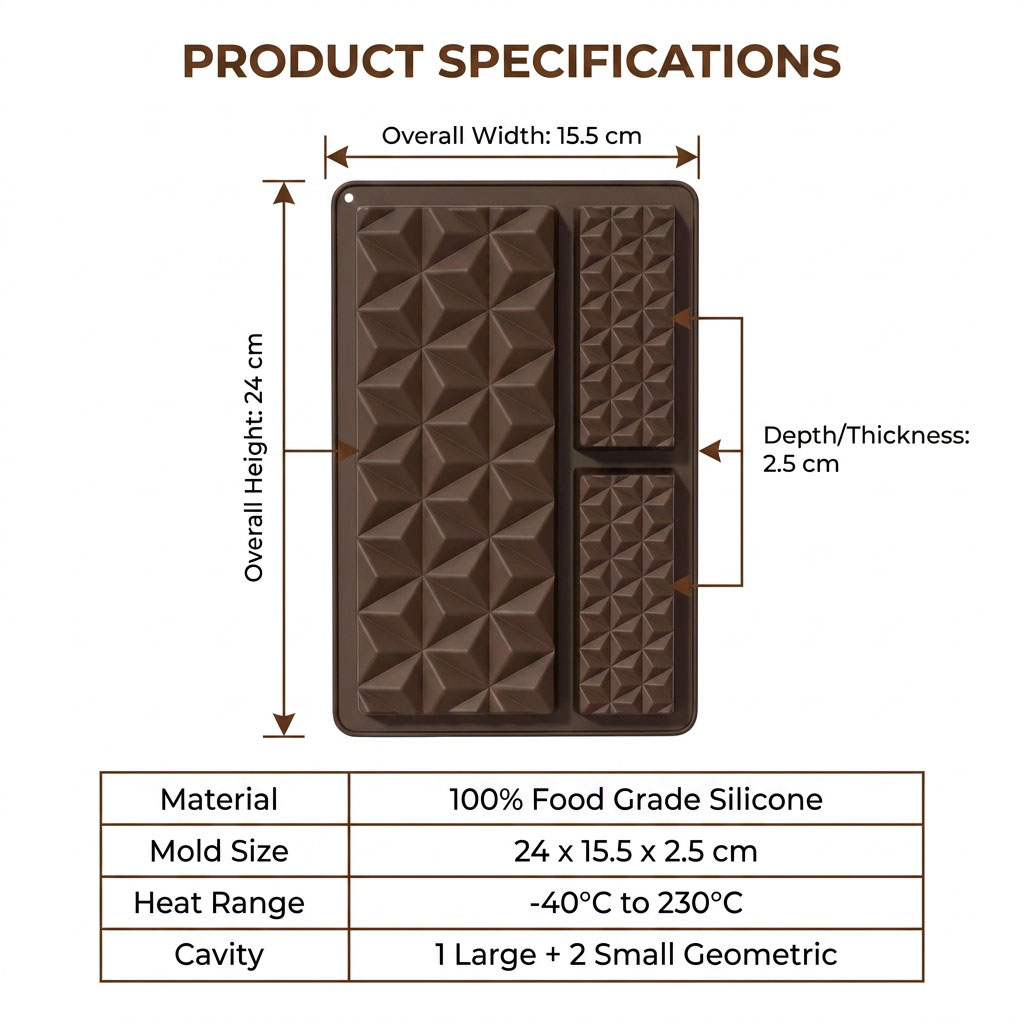 แม่พิมพ์ช็อกโกแลตซิลิโคน 2-in- - Tray Mold Rectangle บทวิจารณ์และราคา