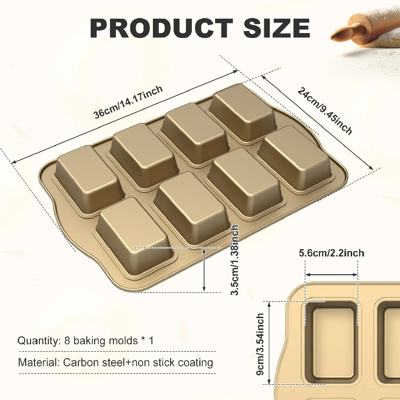 ถาดอบคัพเค้กแบบไม่ติดกระทะ 8 ช - Tray Mold Rectangle บทวิจารณ์และราคา