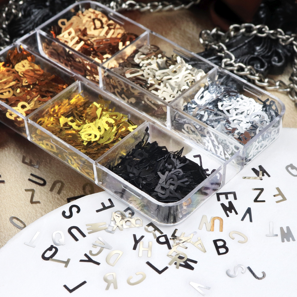 กลิตเตอร์รูปตัวอักษรโลหะ 6 ช่อ - Resin Art Zone บทวิจารณ์และราคา