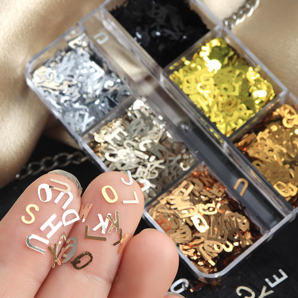 กลิตเตอร์รูปตัวอักษรโลหะ 6 ช่อ - Resin Art Zone บทวิจารณ์และราคา