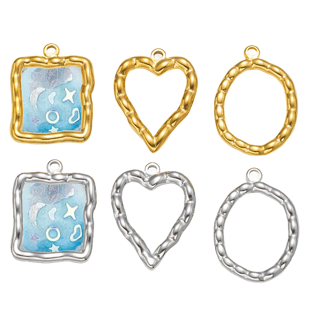 จี้สแตนเลสทรงหัวใจแบบเปิดด้านห - Resin Art Heart บทวิจารณ์และราคา