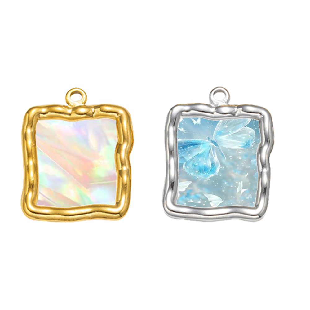 จี้สแตนเลสทรงหัวใจแบบเปิดด้านห - Resin Art Heart บทวิจารณ์และราคา