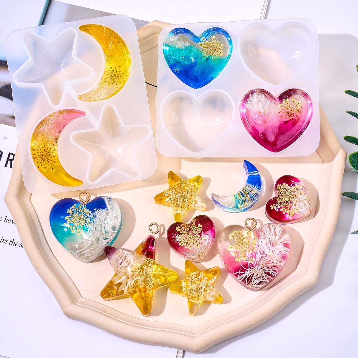 แม่พิมพ์ซิลิโคนรูปดาวหัวใจพระจ - Resin Art Heart บทวิจารณ์และราคา