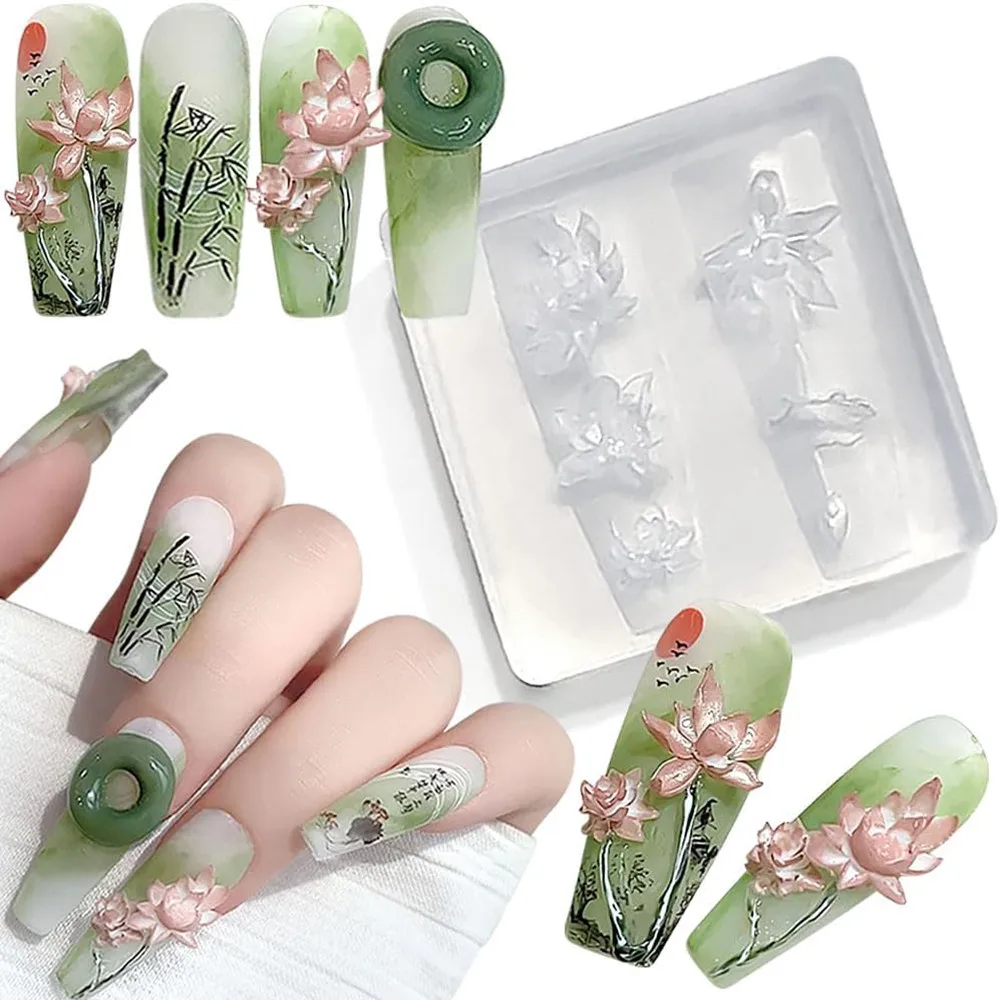 3D หนามเล็บซิลิโคนแม่พิมพ์แกะส - Resin Art Template บทวิจารณ์และราคา