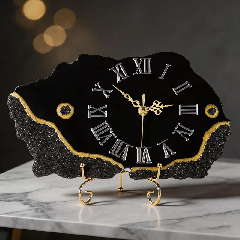 นาฬิกาเรซิ่นขอบทองลายคริสตัลสี - Resin Art Wall Clock บทวิจารณ์และราคา