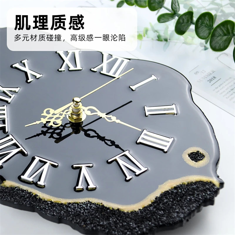 นาฬิกาเรซิ่นขอบทองลายคริสตัลสี - Resin Art Wall Clock บทวิจารณ์และราคา