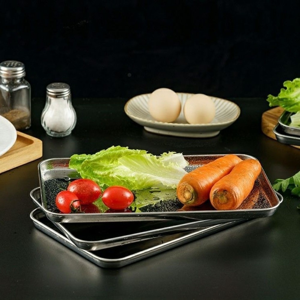 ถาดสแตนเลสเกรดอาหาร ทนสนิม รูป - Tray Mold Rectangle บทวิจารณ์และราคา
