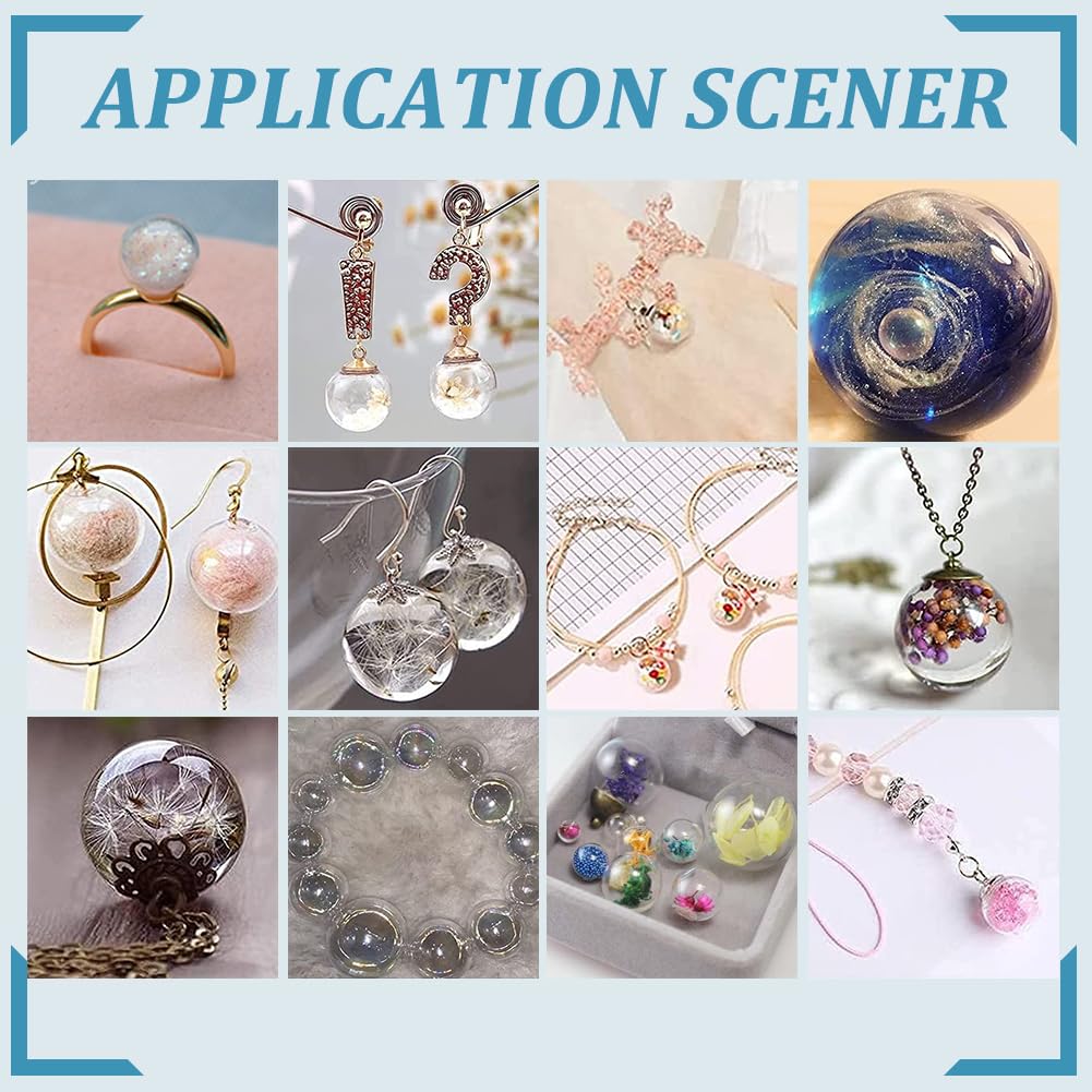ขวดแก้วทรงกลมขนาดเล็ก 40 ชิ้น  - Resin Art Jewellery Kit บทวิจารณ์และราคา