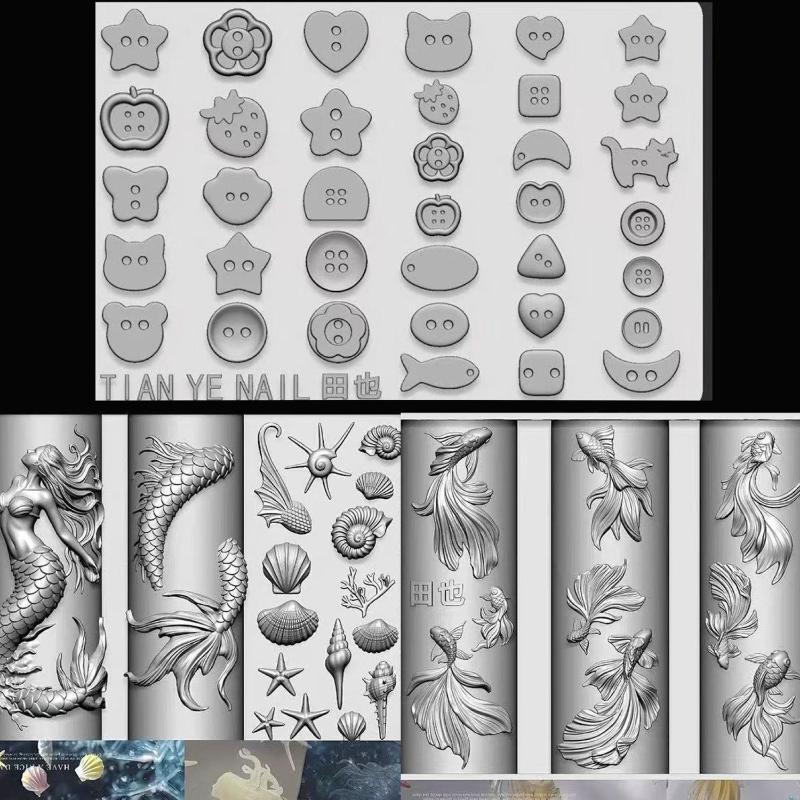 แม่แบบลายเล็บ 3 มิติ ซิลิโคนนิ - Resin Art Template บทวิจารณ์และราคา
